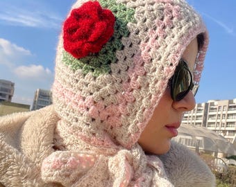 Rose Scarf, Balaclava Hood
