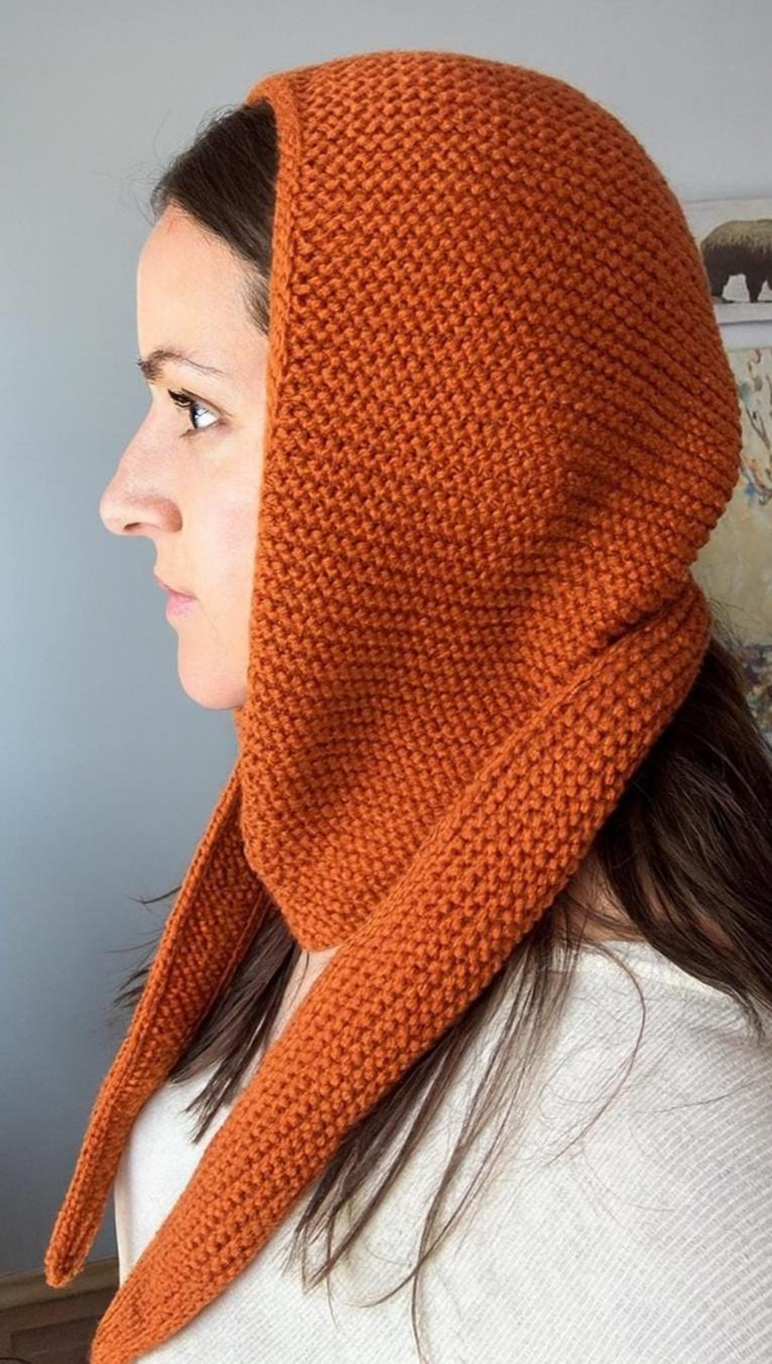 Hooded Triangle Scarf Knitting Pattern – Very Detailed PDF Pattern for ...