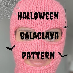 Halloween Balaclava Pattern, Beginner Knitting PDF Download, Sizes S, M And L