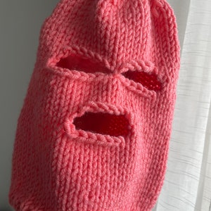 Pink Balaclava 3 Hole Ski Mask Knitted Balaclava Winter - Etsy