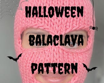 Padrão de máscara balaclava de tricô para Halloween: design assustador de três furos (padrão em PDF)