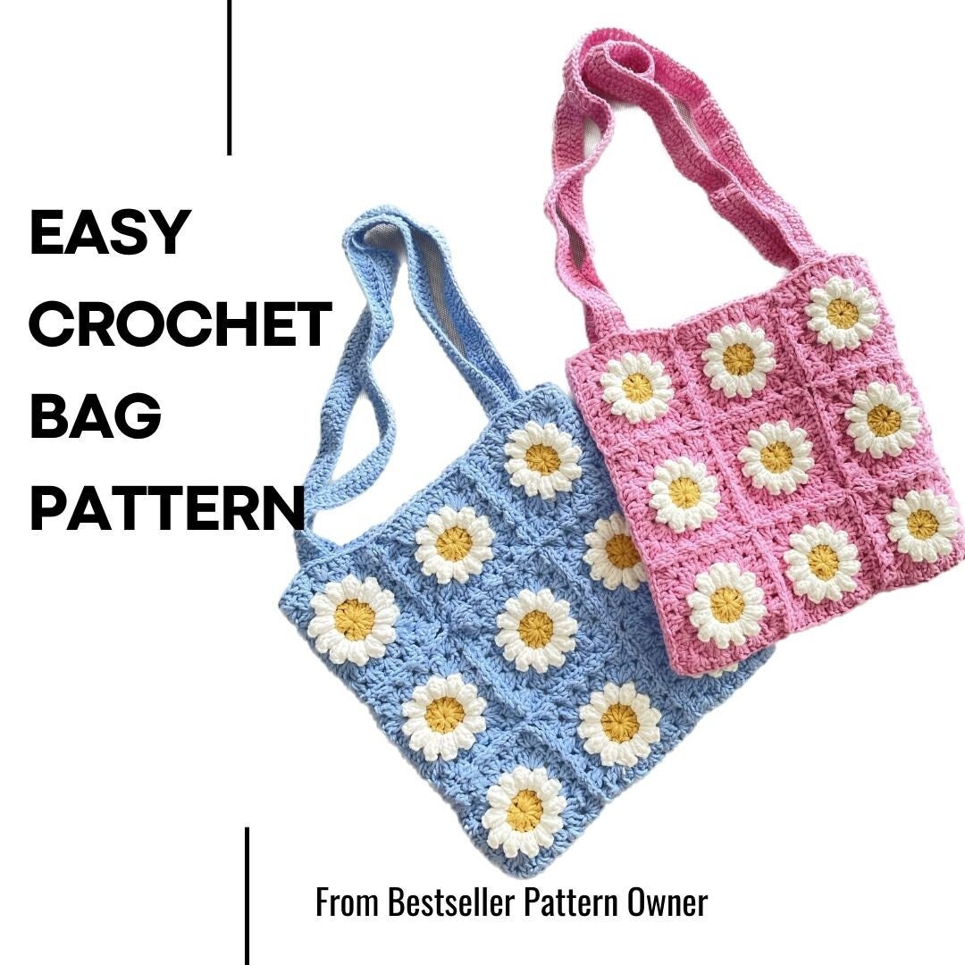 Easy Crochet Bag Pattern Daisy Summer Bag Cute Tote Bag Etsy
