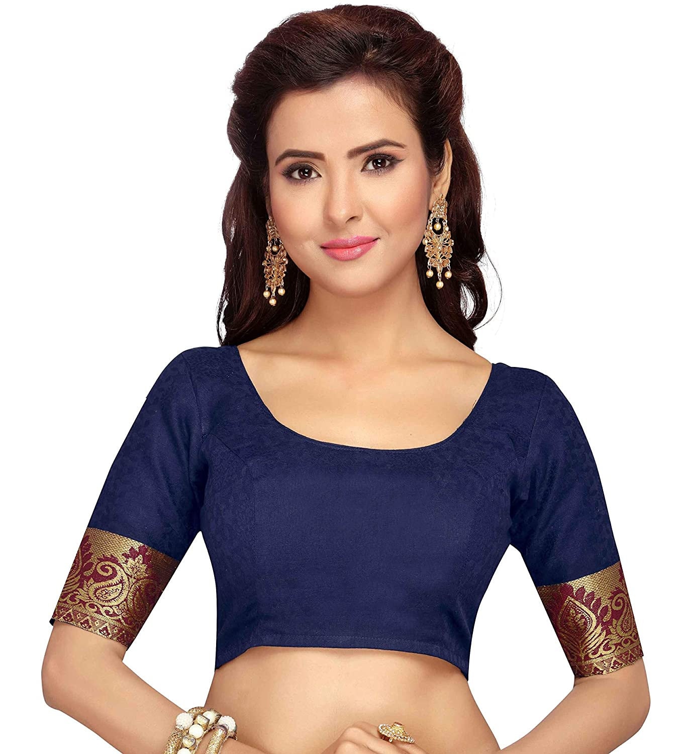 silk round neck blouse