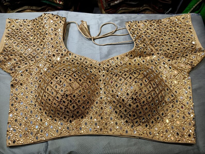 Golden Wedding Blouse Silk Party wear 