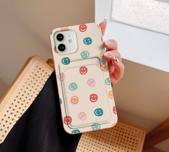 Smiley Face Card Pocket Case Iphone 13 Pro Max Iphone 11 Pro Etsy UK