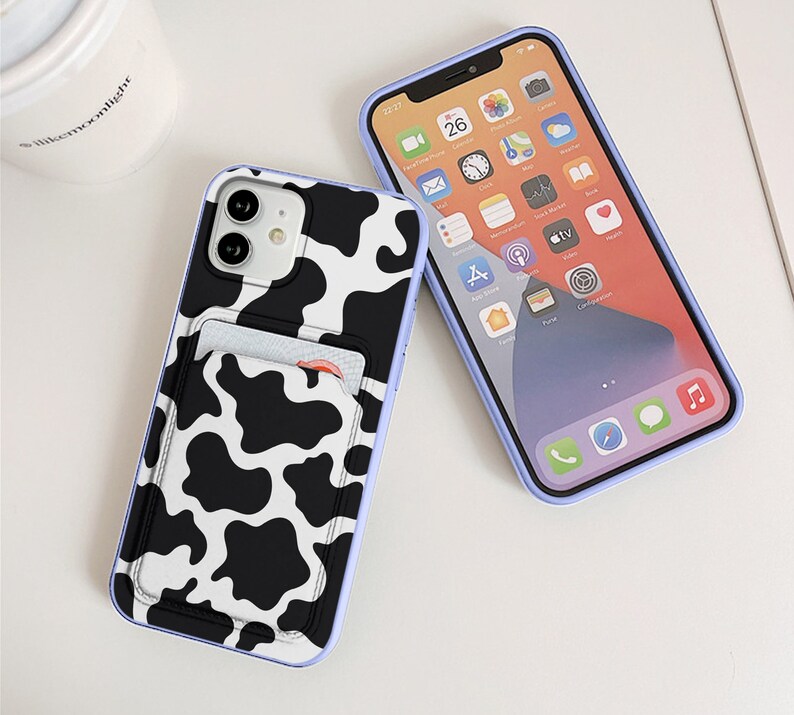 Cow card pocket case iPhone 13 Pro Max iPhone 11 Pro iPhone 12 Mini iPhone 8 iPhone xr iPhone XS Max iPhone 7 s iPhone SE 2020 case ys515 