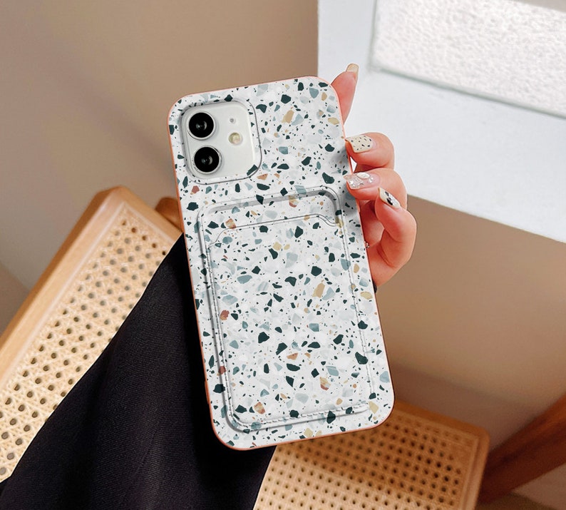 Terrazzo card pocket case iPhone 13 Pro Max iPhone 11 Pro iPhone 12 Mini iPhone 8 iPhone xr iPhone XS Max iPhone 7 iPhone SE 2020 case ys188 