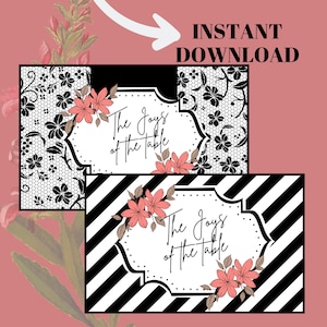 Disposable Paper Placemats, Table Decoration, Party Supplies, Dinner Party Decor, Instant Digital Download