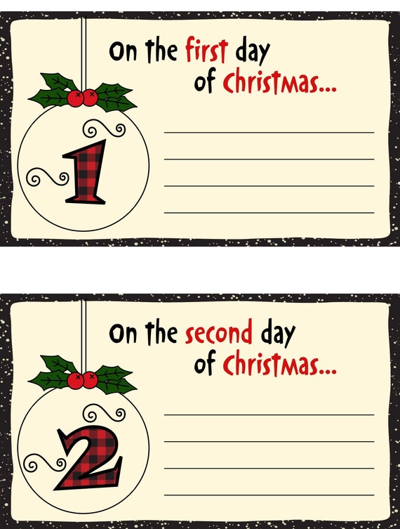Christmas Love Coupons 12 Days of Christmas Printable Blank