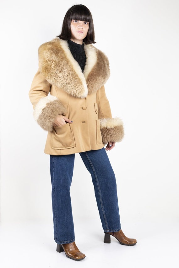 Superfly Brown Knit Jacket w/ Genuine Sheepskin Fu