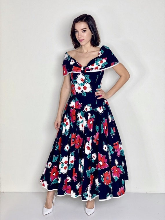 Floral Print Dress by AJ Bari 1980s