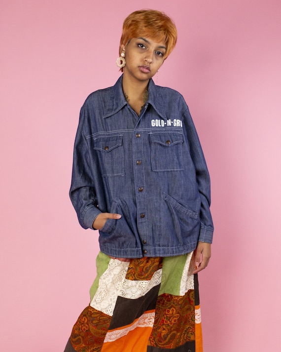 Denim Long Sleeve Button Up by Swingster 1970's