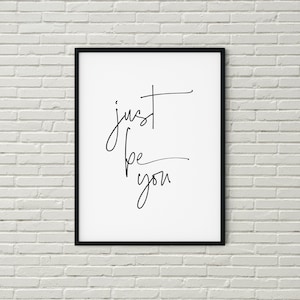Zachte herinneringen | Handgeschreven nota | Minimalistische art print | Just Be You | Script Art | Originele Printworks Co. | Britse kunstverkoper