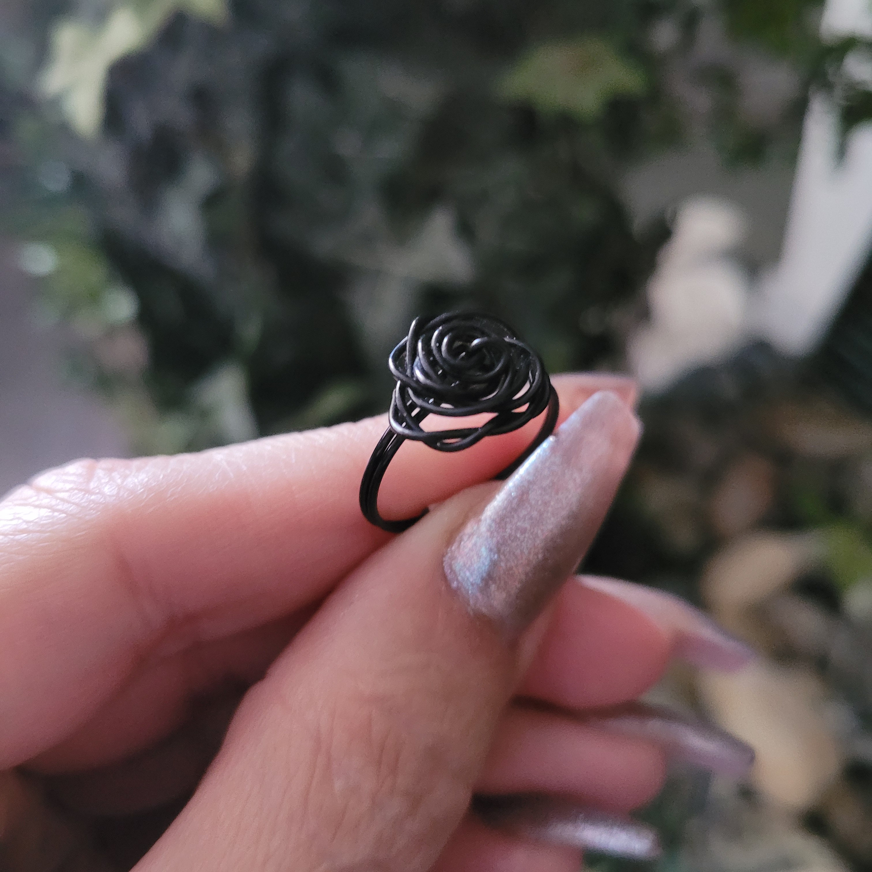 Black Rose Ring Statement Ring Etsy