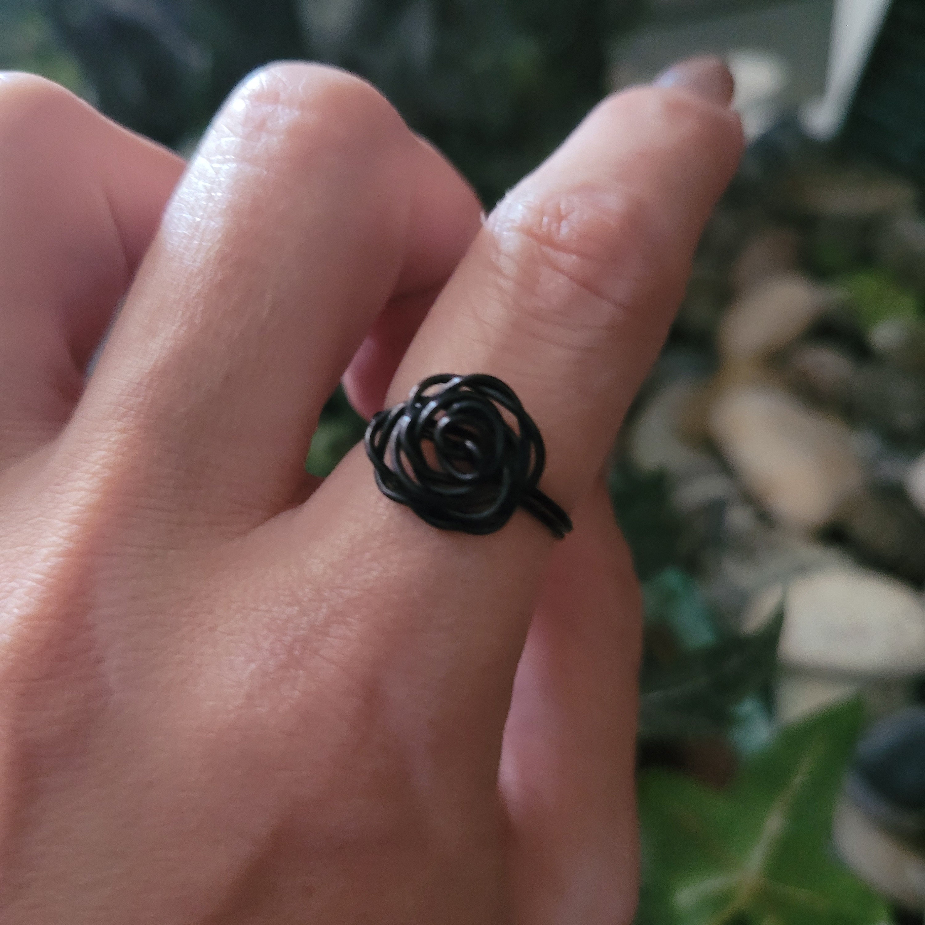 Black Rose Ring Statement Ring Etsy