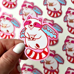 Sticker Cupidon raton laveur