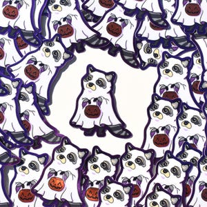 Sticker raton laveur fantôme
