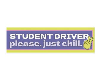 Humorous Student Driver Car Magnet - Chill Driving Sign - Perfect for New Drivers, Gifts for Students, Funny Car Decor, Road Safety Reminder