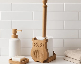 Porta pañuelos de madera con forma de búho hecho a mano: decoración original y funcional