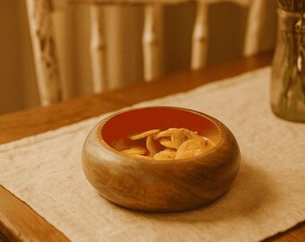Cuenco para aperitivos de madera de mango esmaltada en crudo: vajilla sostenible y hecha a mano