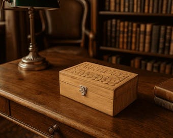 Scatola dei ricordi classica in legno intagliata a mano
