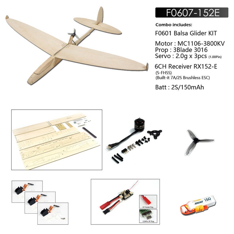 RC Plane Model Laser Cut Balsa Wood Airplane Kit Wingspan 600mm Sparrow