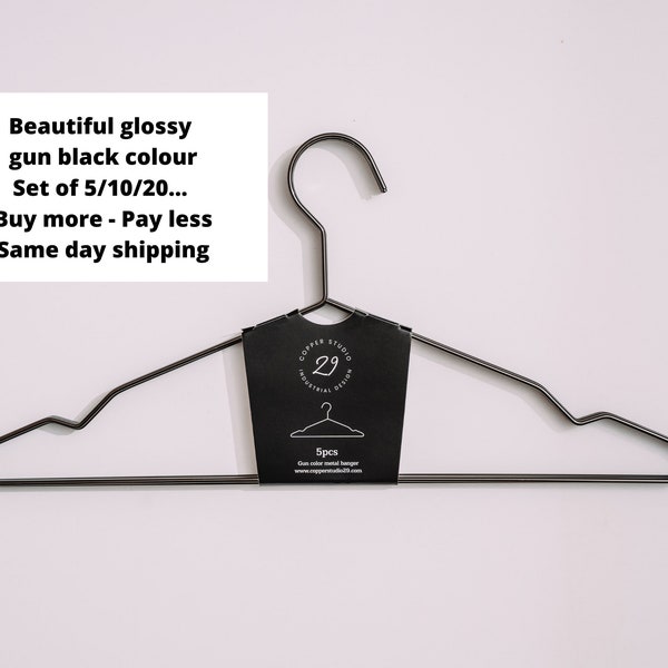 Premium black clothes hangers | Metal wire hangers | Clothes hangers | Groom hangers for wedding | Minimalist | Luxury