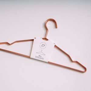 Set of 5 Copper Rose gold clothes hangers | Copper wire hangers