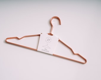 Set of 5 Copper Rose gold clothes hangers | Copper wire hangers