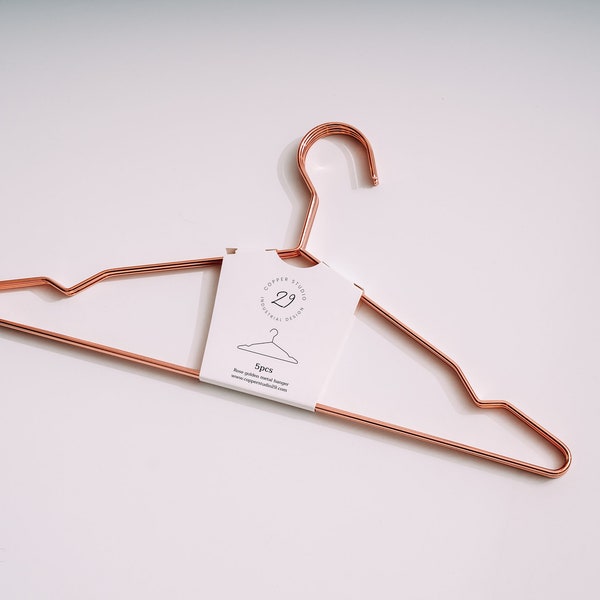 Set of 5 Copper Rose gold clothes hangers | Copper wire hangers