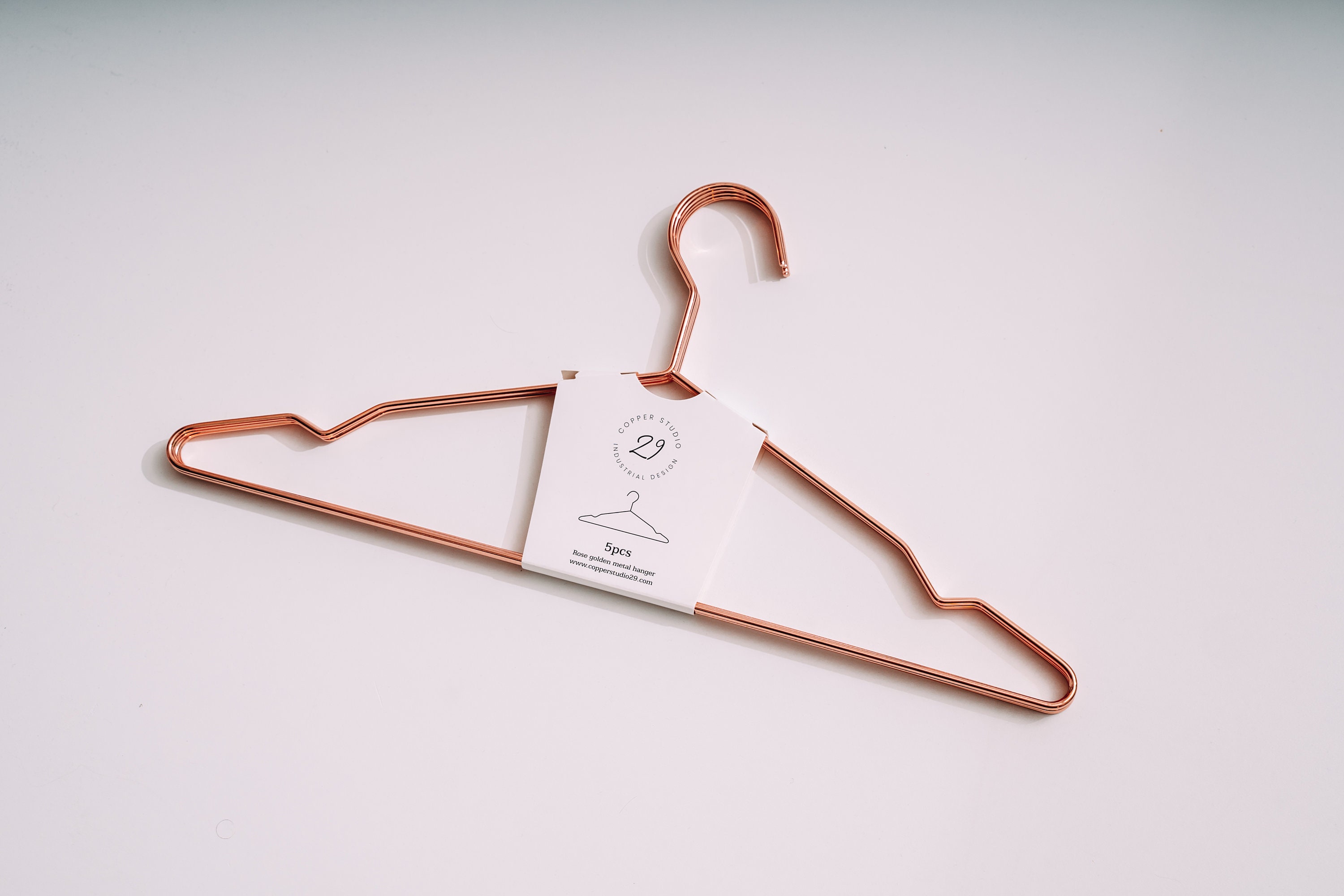 Set of 5 Copper Rose Gold Clothes Hangers Copper Wire Hangers 