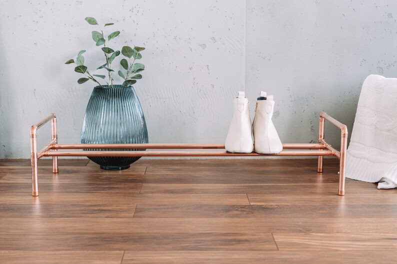 Rose Gold Copper Shoe Rack / Copper Pipe Shoe Rack / Handmade Etsy