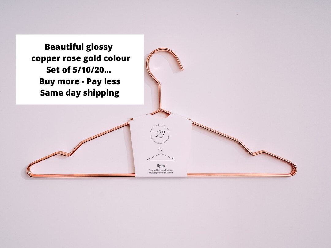 Set of 5 Copper Clothes Hangers Copper Wire Hangers Wire Etsy