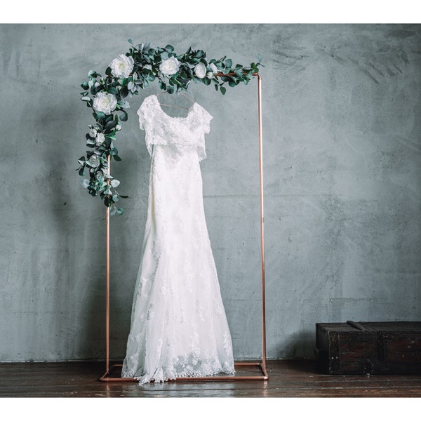 Marco de arco de boda de cobre mínimo / Soporte de fondo de cobre / Soporte de fotos de boda / Arco de ceremonia