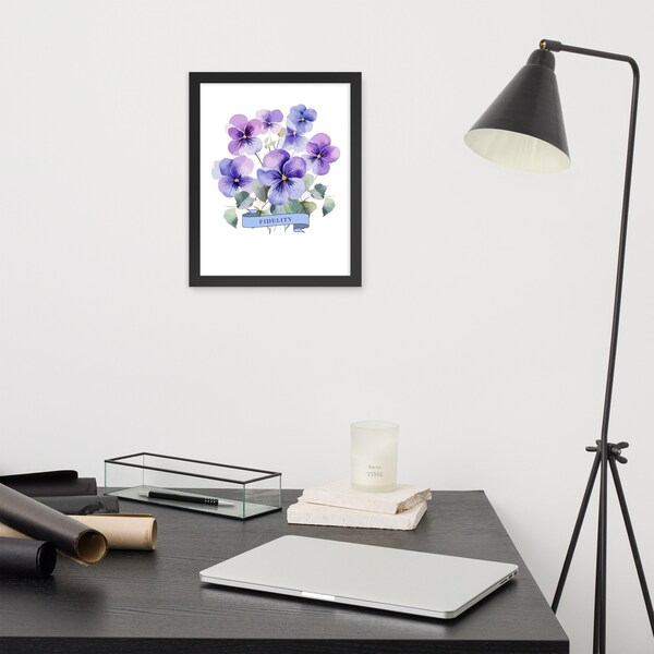 Adah Fidelity Violet Flower Order of the Eastern Star Framed poster