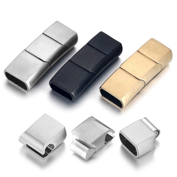 Extended Stainless Steel Clasp Three Parts Magnetic Clasps 12*6mm Hole for Leather Cord Bracelet DIY Jewelry Making Accessories