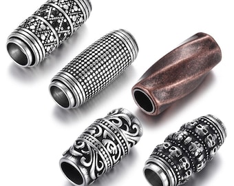 Fermoir magnétique Viking en acier inoxydable, trou de 8 mm, fermoirs pour cordon en cuir, boucle magnétique pour la fabrication de bijoux à bricoler soi-même, fournitures de bracelet