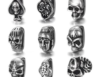 Stainless Steel 12.2x6.5mm Large Hole Spacer Beads DIY Paracord Knife Lanyard Charms Jewelry Accessories Bracelet Making