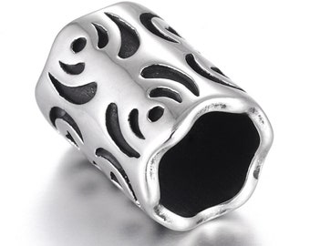 Stainless Steel Large Hole Bead: 8mm Cord Bracelet Charm