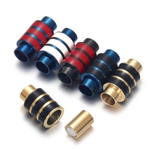 Stainless Steel 6mm Magnetic Clasps Leather Cord Bracelet Magnet Lace Buckle Necklace DIY Jewelry Making Accessories