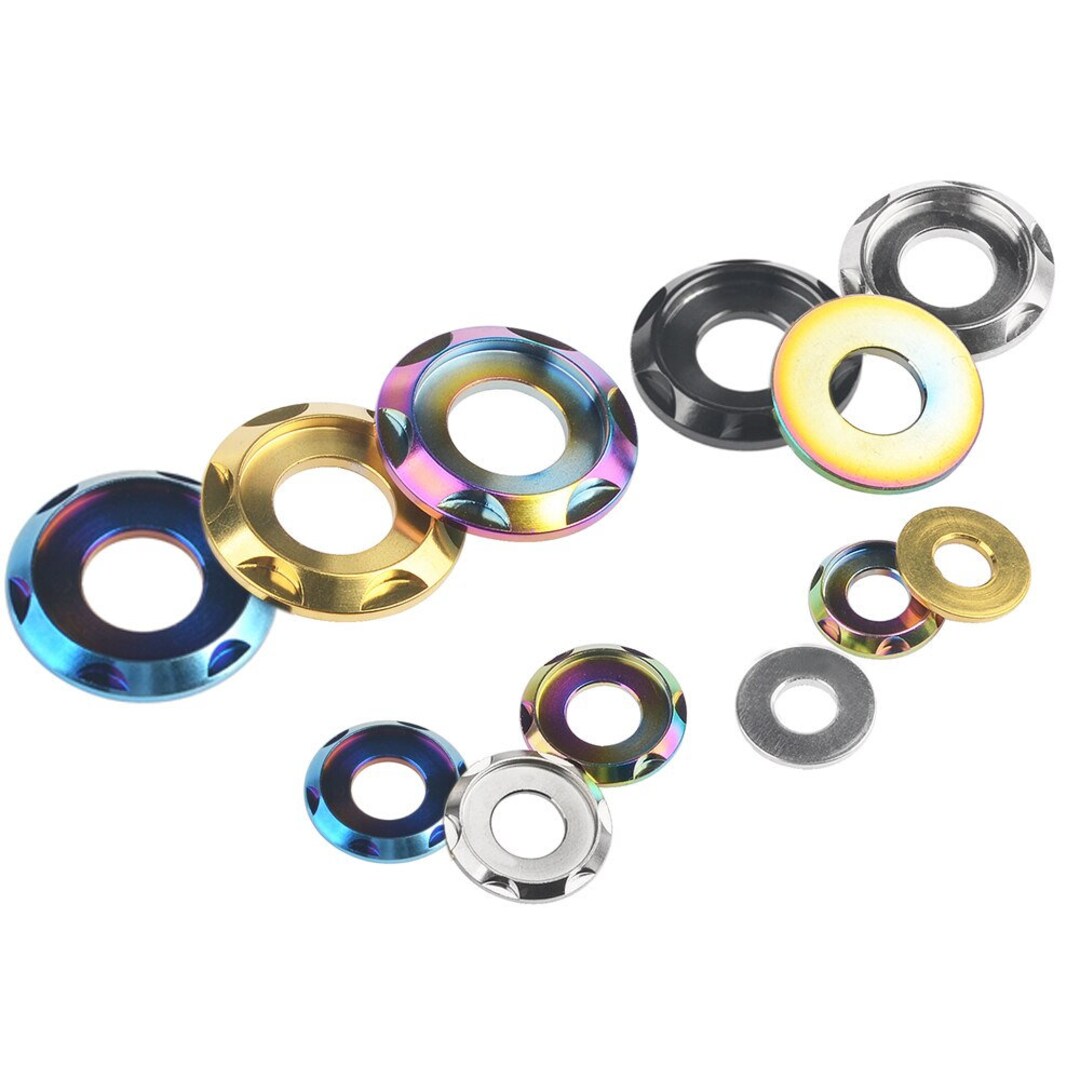 10PCS M5/M6/M8/M10 Titanium Washers Step Gasket for Motor Bike - Etsy