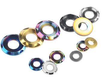 10PCS M5/M6/M8/M10 Titanium Washers Step Gasket For Motor Bike