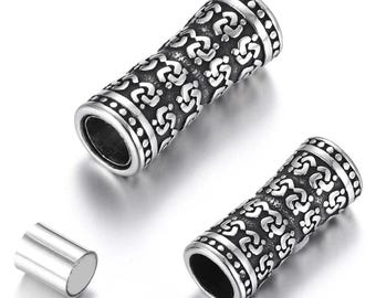 Stainless Steel Magnetic Clasp: 5mm Hole, Mirror Finish