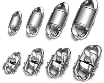 Stainless Steel Clasps Connector for Cuba Hiphop Chain Bracelet and Necklace Flap Buckle Jewelry Making Accessories