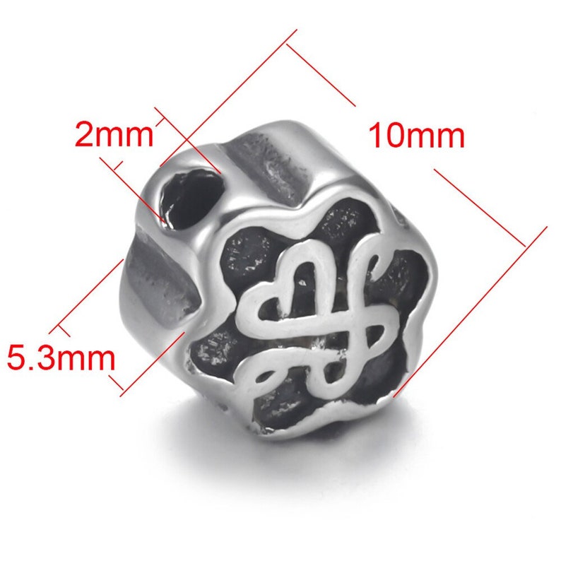 4Pcs Stainless Steel 2mm Bead Spacer for Beaded Bracelet Jewelry Making DIY Small Hole Spacer Charms Accessories Supplies