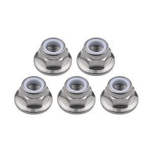 5Pcs Titanium Nuts M6 M8 M10 M12 High Type Flange Nylon Lock Nuts For Motorcycle Bike Car Ti Fasteners