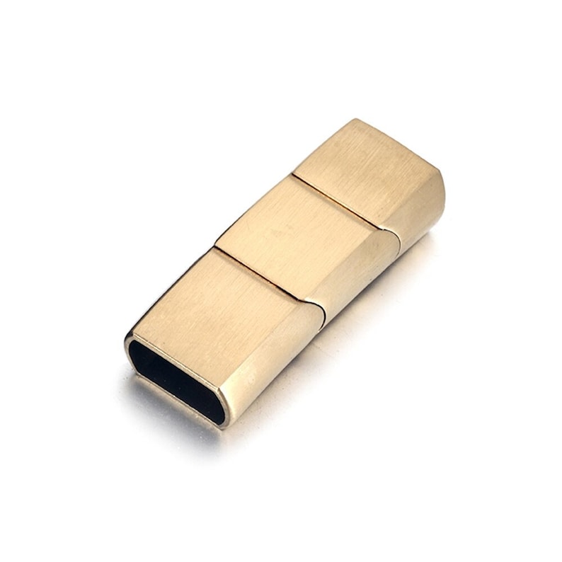Fermoir prolongé en acier inoxydable en trois parties fermoirs magnétiques trou de 126 mm pour bracelet cordon en cuir accessoires de fabrication de bijoux à bricoler soi-même image 7
