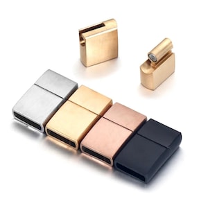 ステンレススチール製マグネット留め具 穴10 x 3 mm レザーブレスレット用留め具 マグネット DIY ブレスレット ジュエリー製作アクセサリー