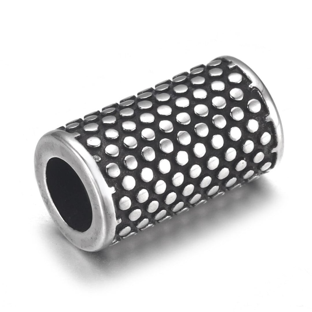 Stainless Steel Tube Bead: 6mm Hole, Dots Design - Etsy