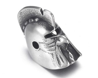 Roestvrijstalen Romeinse helmkraal - gat 2 mm - doe-sieraden - 4 stuks